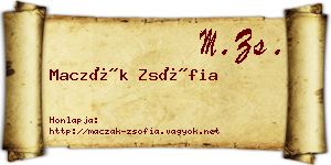 Maczák Zsófia névjegykártya