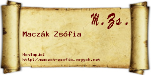 Maczák Zsófia névjegykártya