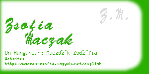 zsofia maczak business card